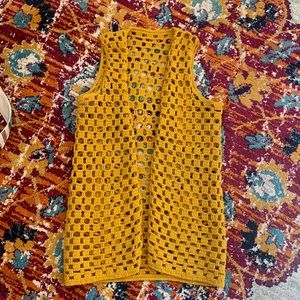 Mustard Crochet Vest Thing